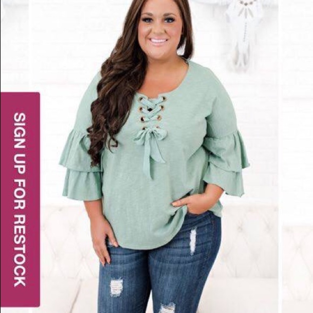 Lace Up Half Sleeve Shirt